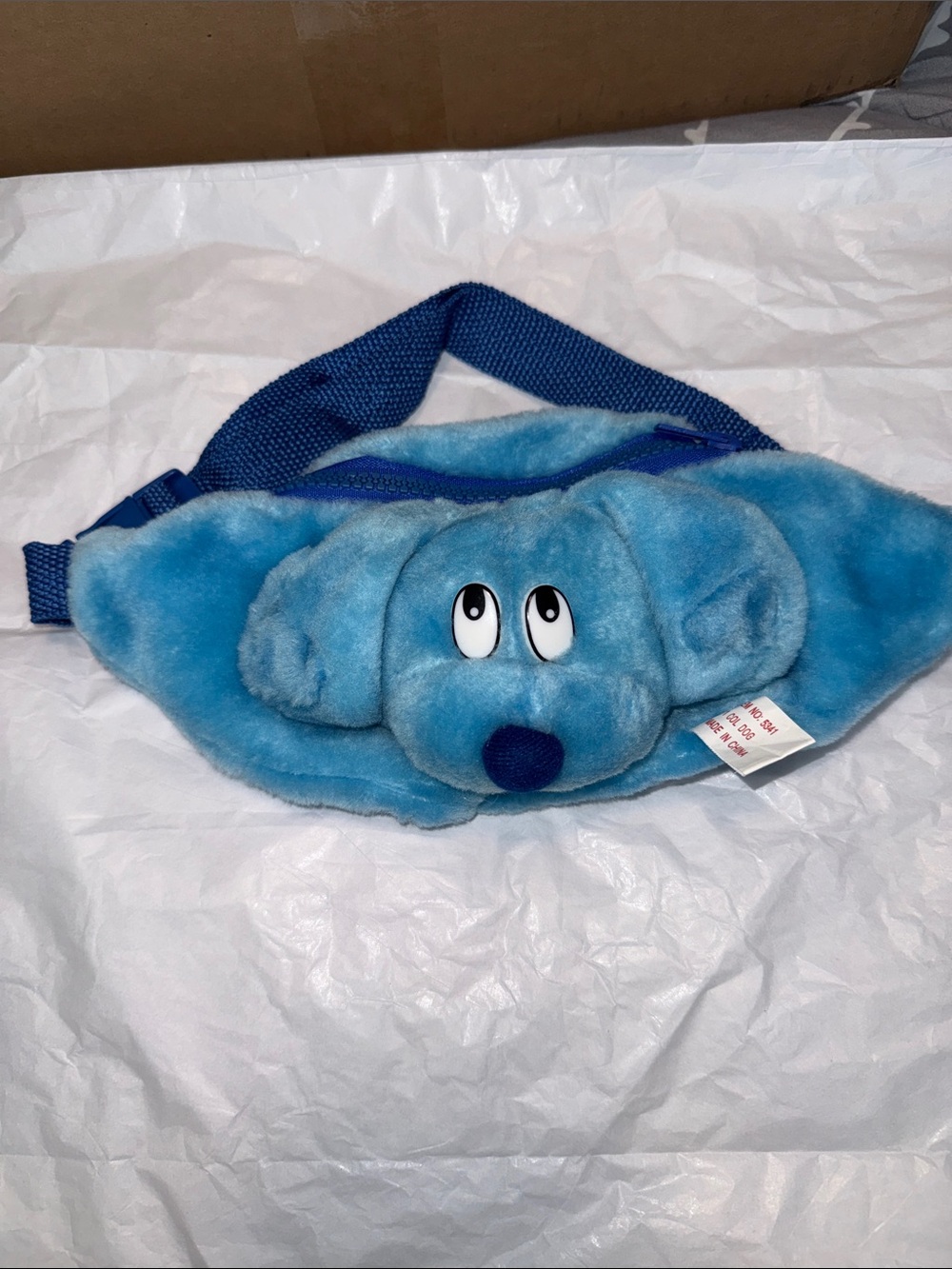 Blue Puppy Plush Fanny Pack